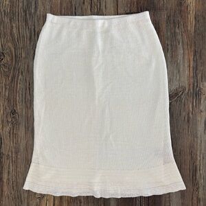 Lauren Ralph Lauren Knit Midi Skirt Womens Large Cream Lined